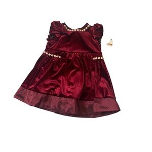 Rare Editions Burgundy Velvet Dress